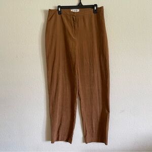 Judith Hart woman straight leg pant size 14 brown vintage look high waist